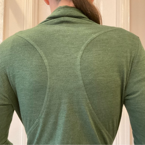 Staccato Green Stretch Cardigan / Jacket, Side Front Zip, Side Pockets, Sz S - Picture 10 of 14